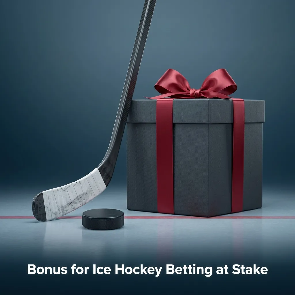 Stake sportsbook promo banner highlighting welcome bonus for ice hockey betting with terms and wagering requirements
