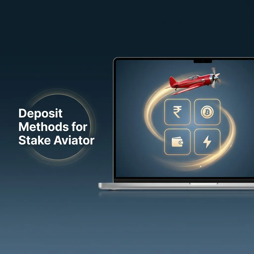 Graphic showing Stake Aviator deposit methods: UPI, GPay, PayTM, PhonePe, cards, Apple Pay, crypto, net banking