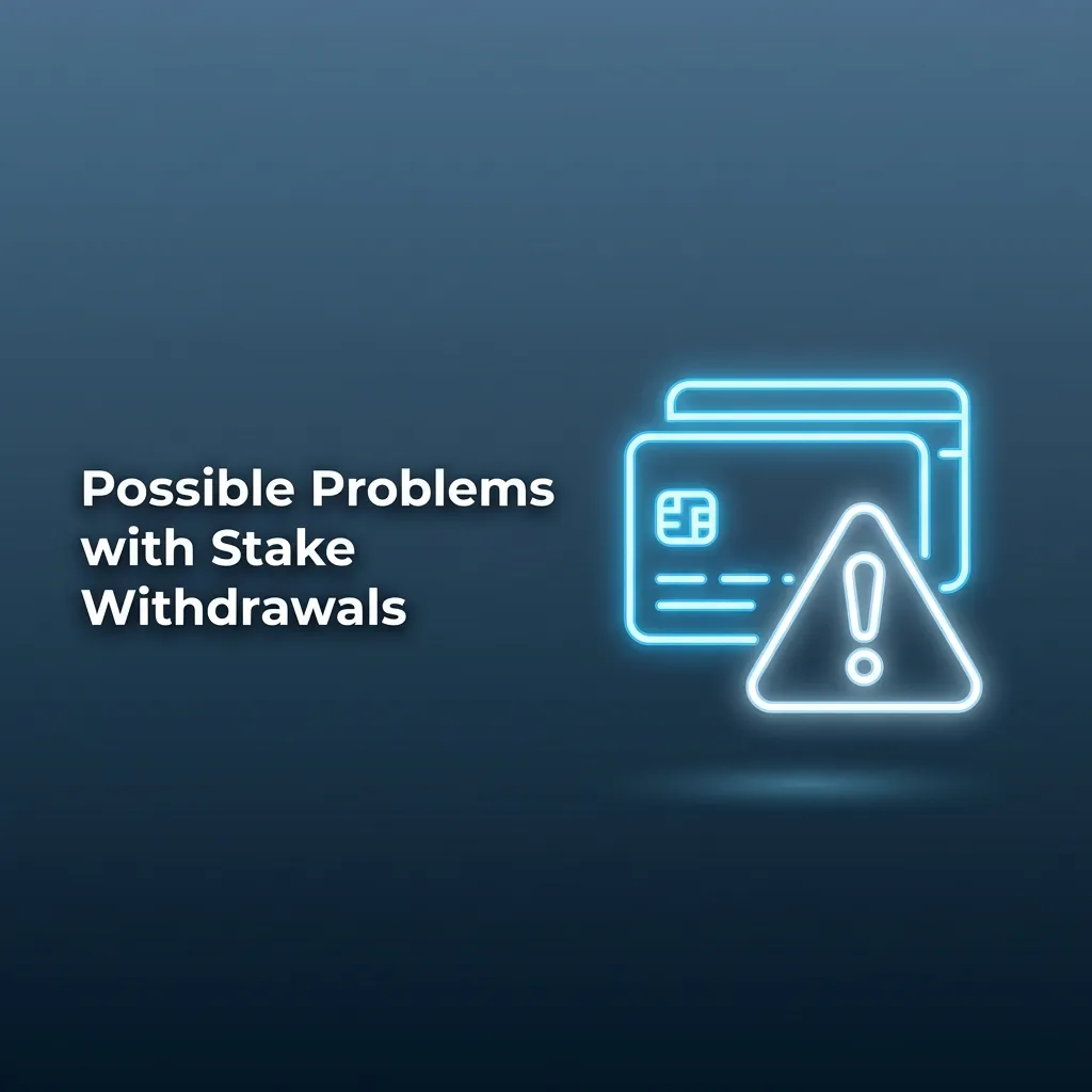 Infographic titled “Possible Problems with Stake Withdrawals” listing common withdrawal issues and quick fixes for Indian players.
