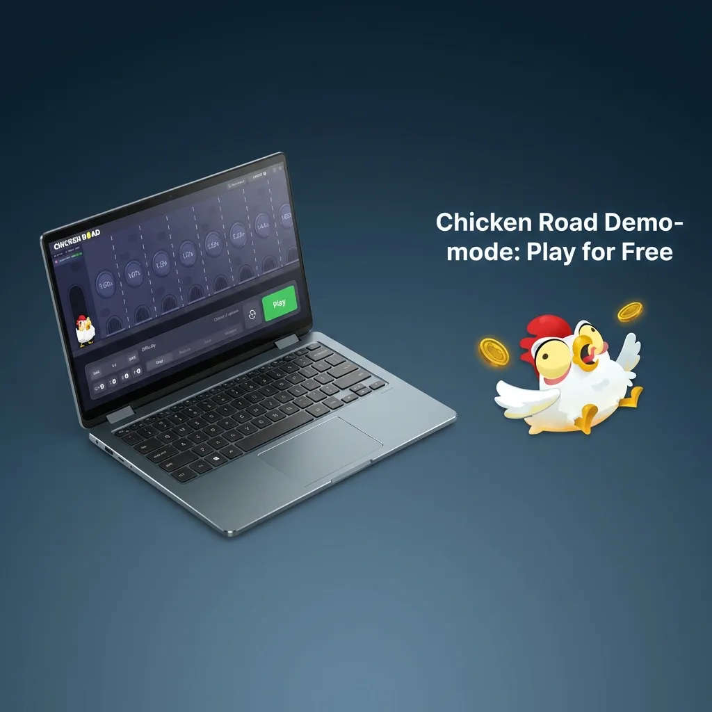 Chicken Road demo game screen showing virtual balance and options to test difficulty, multipliers, and cash out timing