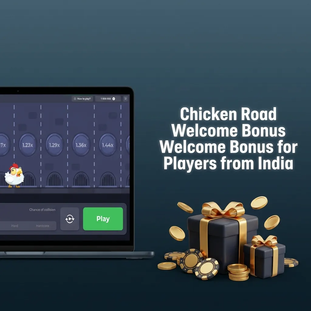 Banner promoting Chicken Road casino welcome bonus for Indian players: 200% up to ₹1,00,000 and $75,000 weekly raffle