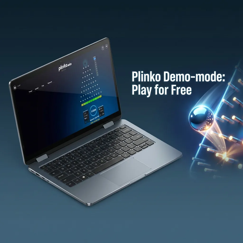 Stake Plinko demo screen showing a ball dropping through pegs, with free play and virtual credits highlighted