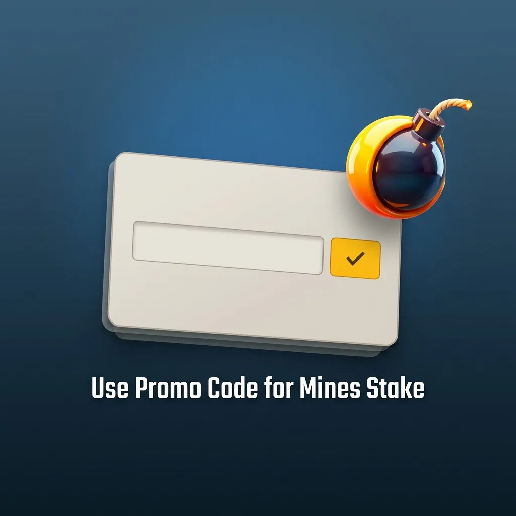 Banner showing “Use Promo Code MINESVIP on Stake” with signup form and bonus code field highlighted