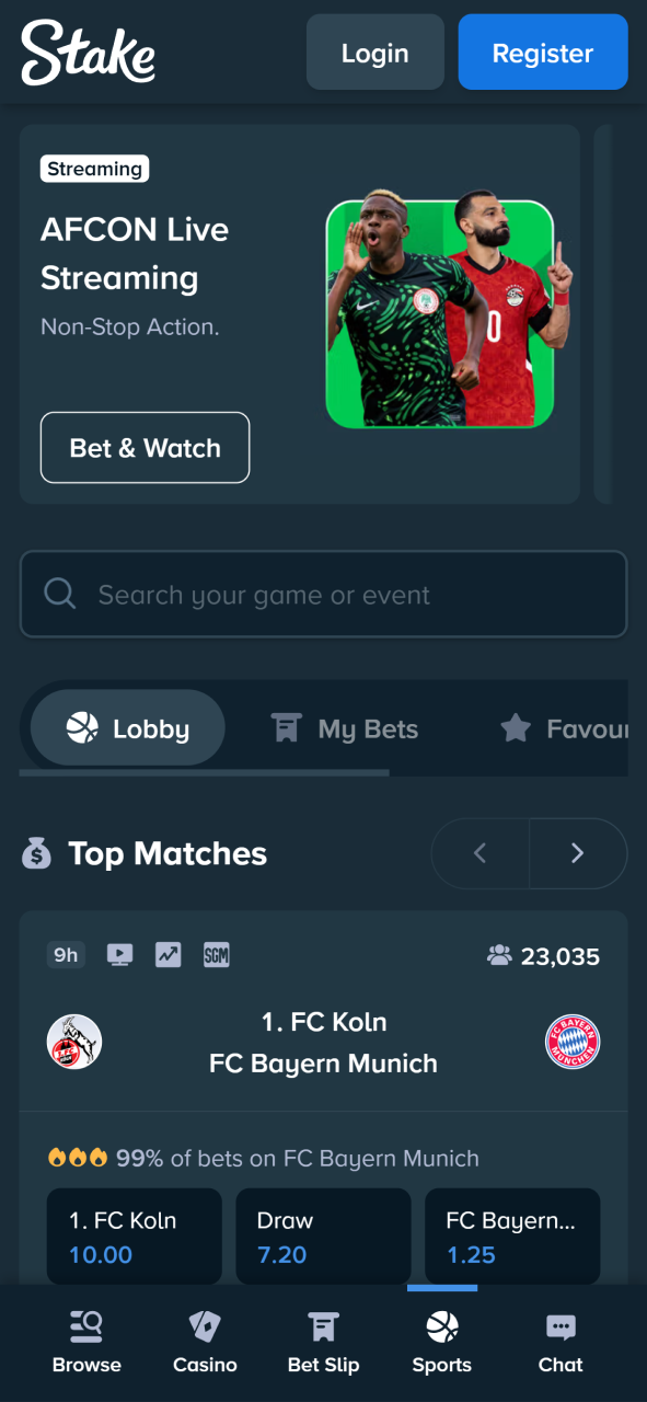 app screenshot sports
