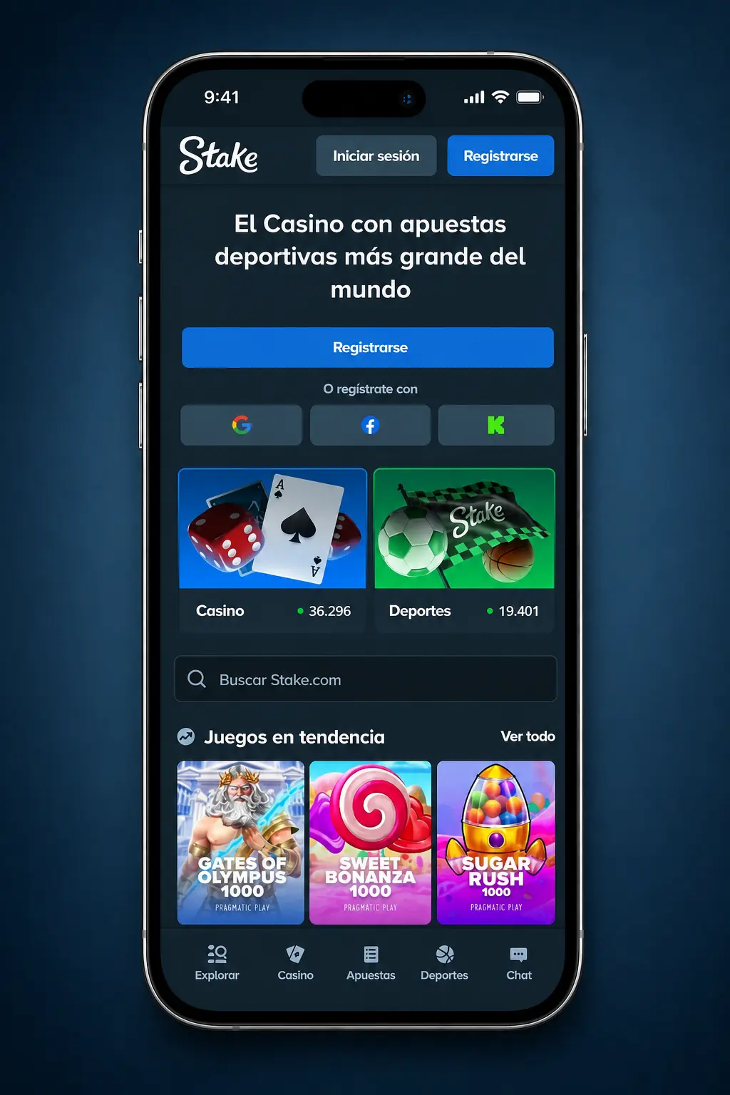 Inicio de sesión en Stake.com desde el navegador móvil en Argentina con acceso a casino y apuestas deportivas