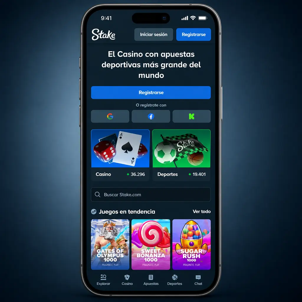 Pantalla de inicio de sesión en Stake.com con formulario de acceso para usuarios de Argentina