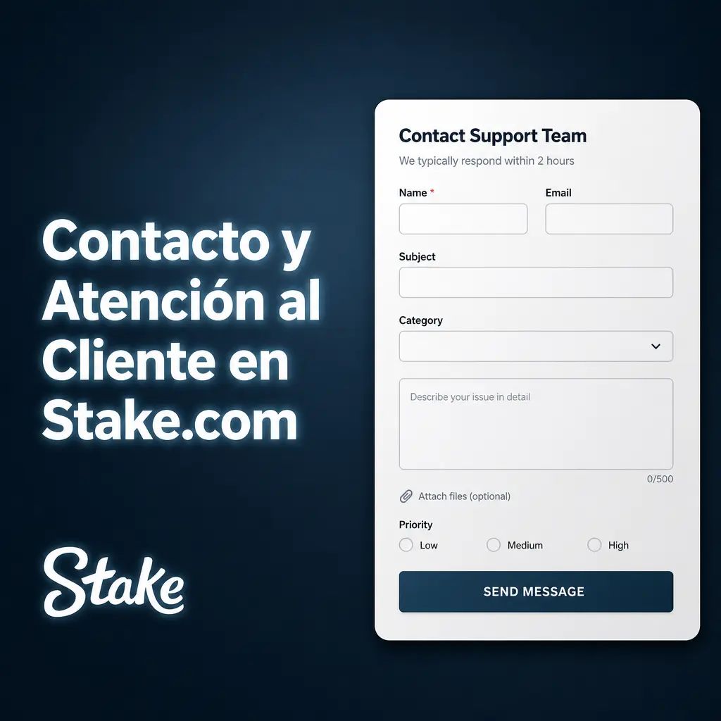 Soporte de Stake.com disponible 24/7 con chat en vivo, email y centro de ayuda en español para usuarios de Argentina