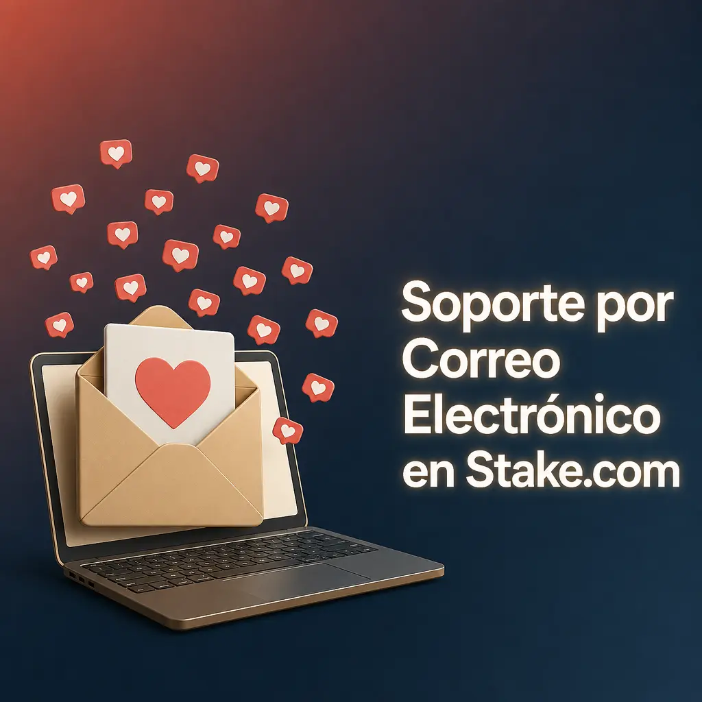 Soporte por correo electrónico en Stake.com enviando mensaje a support@stake.com con detalles del problema