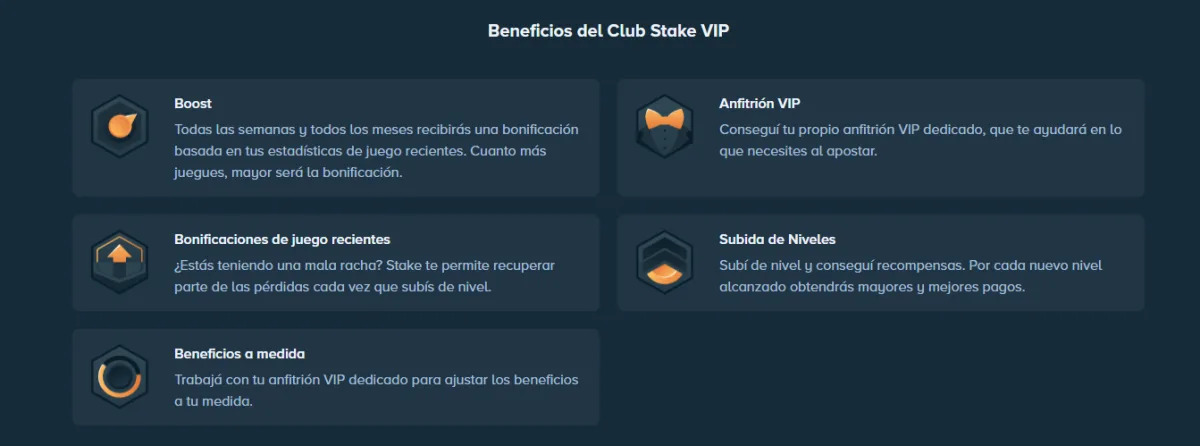 Beneficios del Club Stake VIP: Boost, anfitrión y subida de nivel